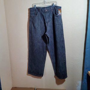 Black Jeans 36x32 Embroidered Pockets